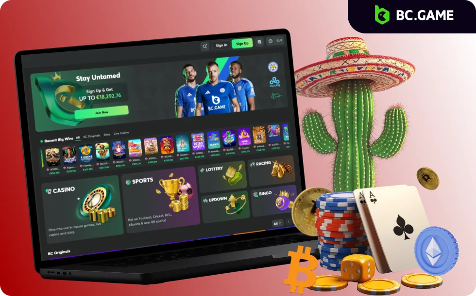 Página principal de BC Game